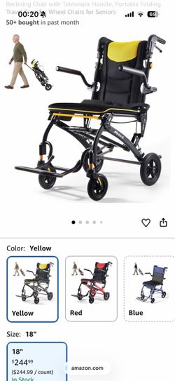 Medorol Folding Transport Wheelchair with Reclining Backrest