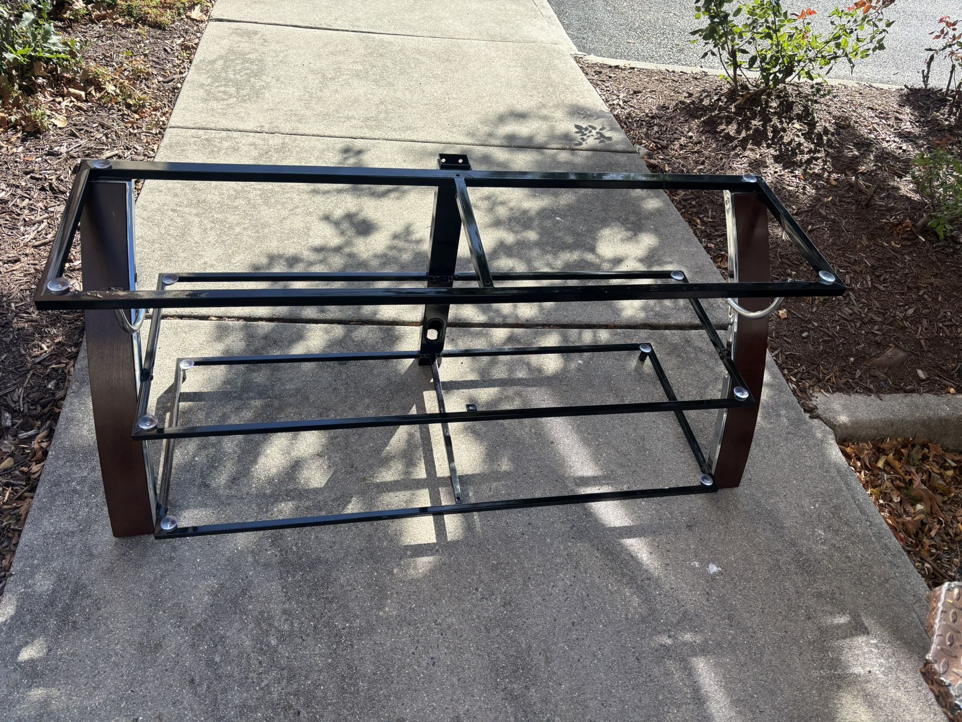 Entertainment with 3 Black Glass Shelves