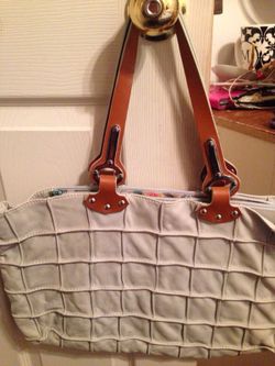 Claudia Firenze leather patch tote bag