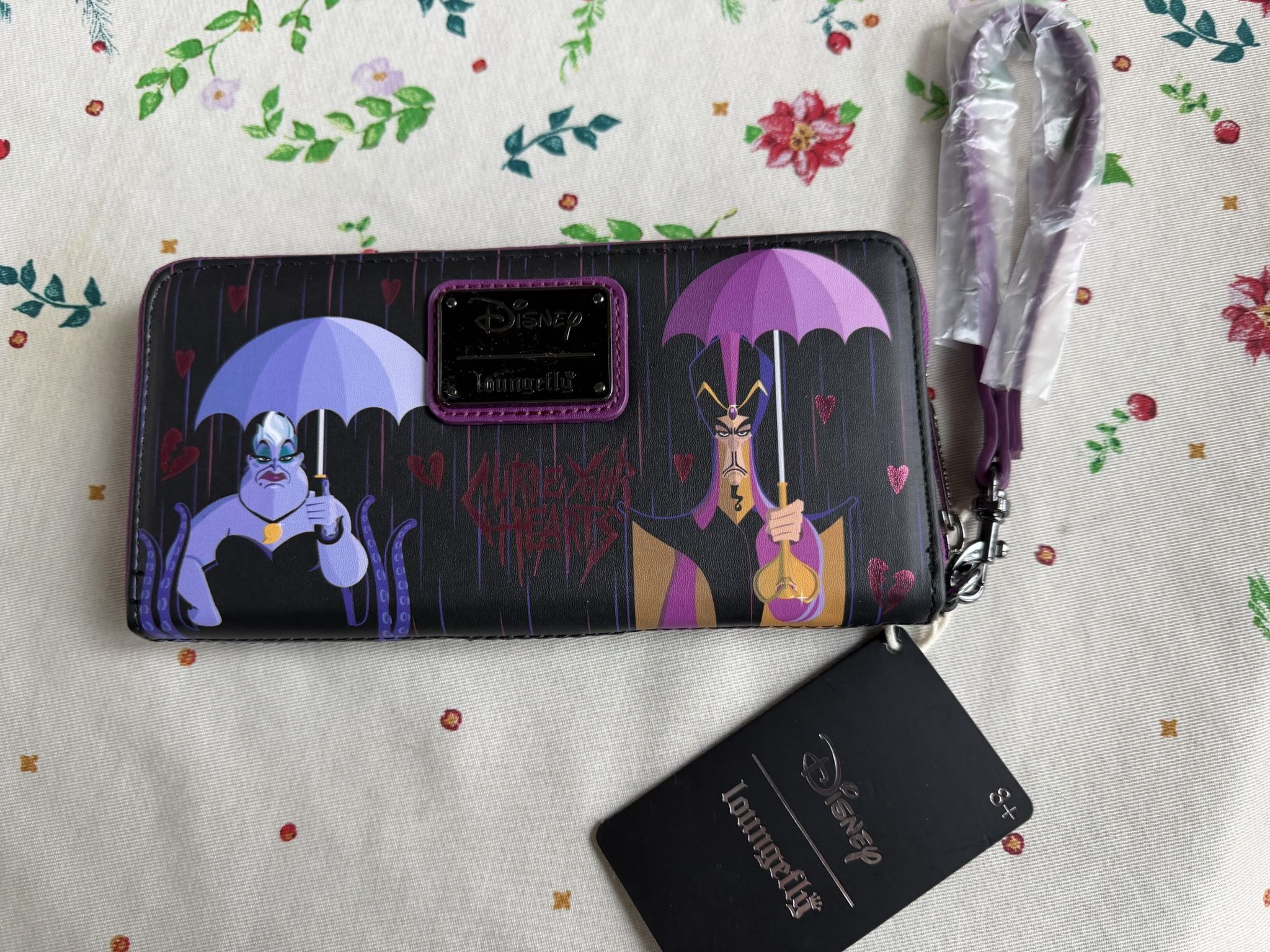 Disney Loungefly “Villians Curse Your Hearts” Wristlet Wallet