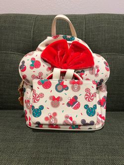 Loungefly Disney Mickey Minnie Holiday Mini Backpack
