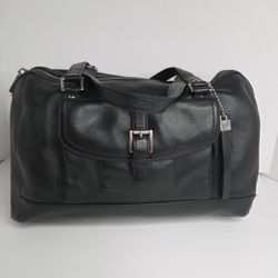 Coach Charlie Convertible Crossbody Large Satchel Black Smooth Leather  (Model 31482