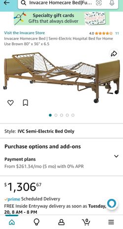 Invacare Homecare Bed | Full-Electric Hospital Bed for Home Use 23"x36"x88"