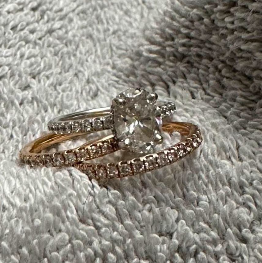 3 carats total weight diamond wedding ring set
