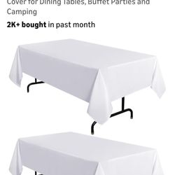 White Fabric Tablecloths 