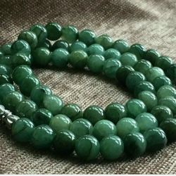 Burmese icy type A jadeite jade necklace 21inches.