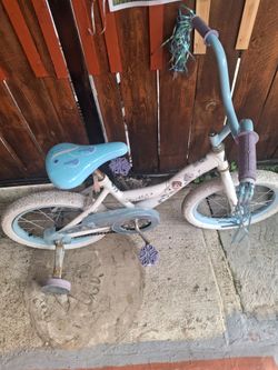 Girls bike with training wheels