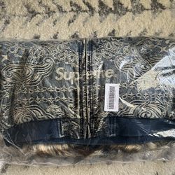 Supreme Bandana Jacquard Denim Hooded Work Jacket 