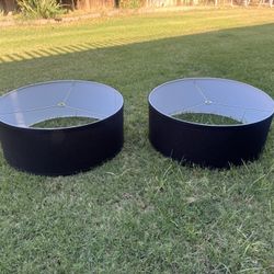 2 black lamp shades
