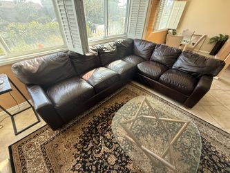 Leather sofas 2-separate sections & Lazy Susan recliner