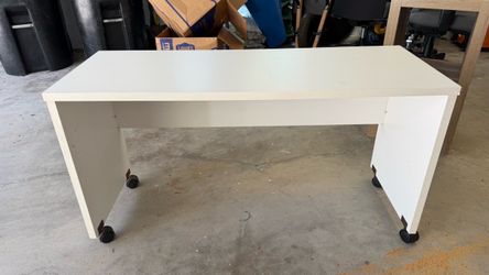 Rolling White Console/Craft Table 48”x18”