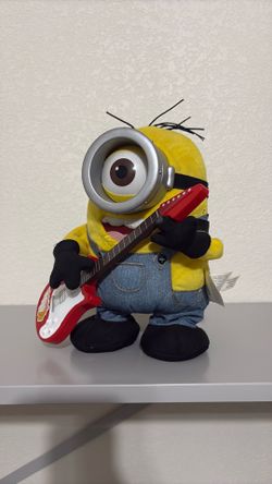 Minions Rock N Roll Stuart Animated Plushy
