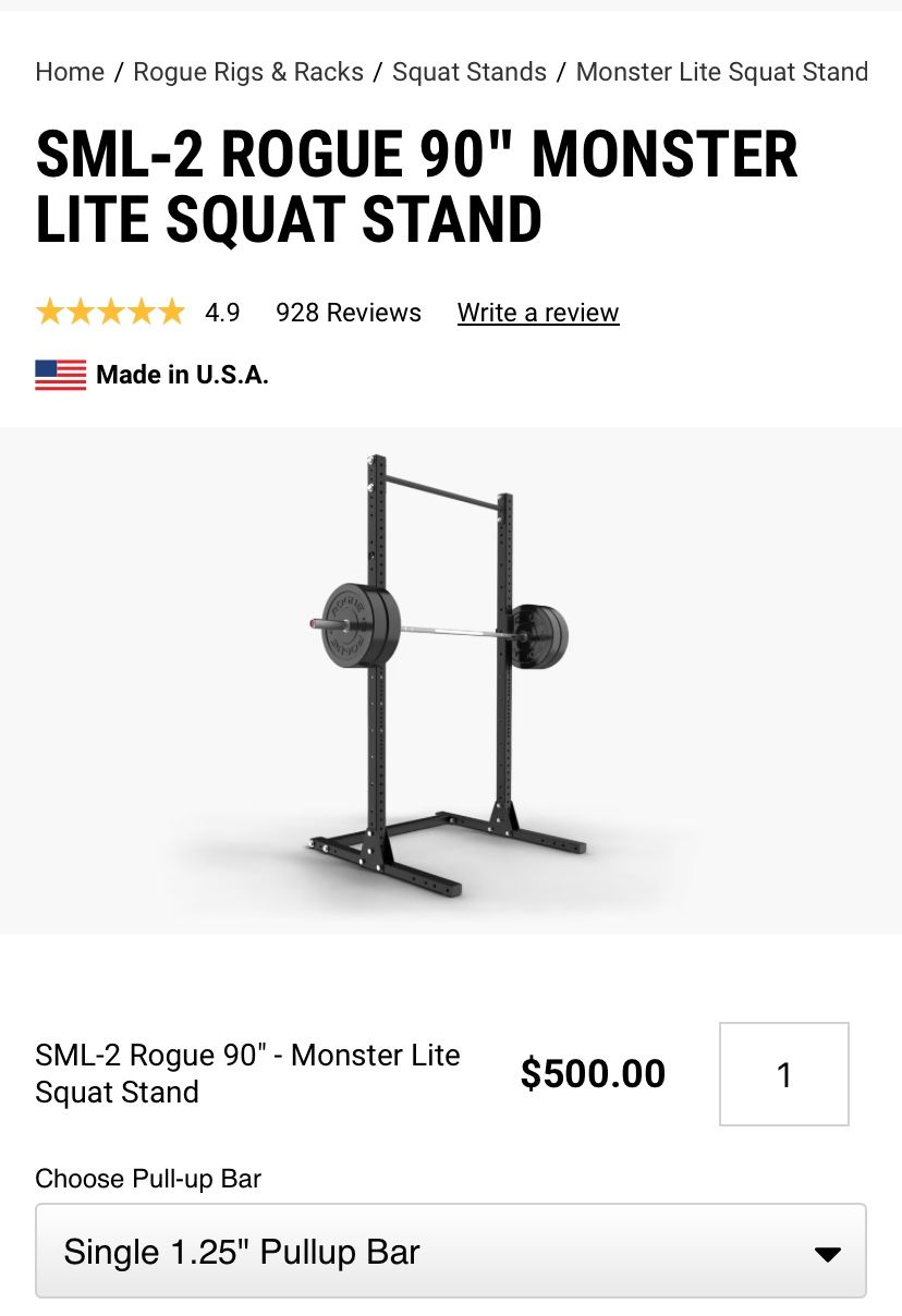 Rogue Squat Rack And Pull Up Bar