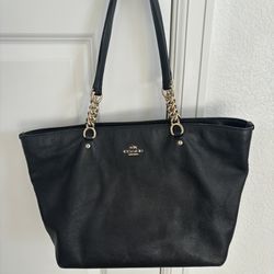 Coach Black Pebble Tote And Coach Wallet