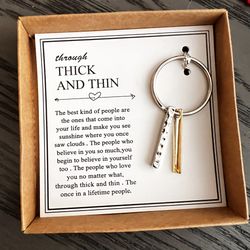 💕 Thick And Thin Friendship Keychain Best Friend BFF Keychain Soul Sister Thank You Gift