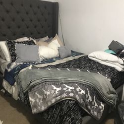 Gray Queen Size Bed Frame