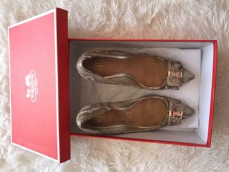 USED Coach Landrie SFT Printed Snake Heels, Size 8