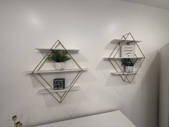 2 - Wall Decor Diamond Shaped Shelves 