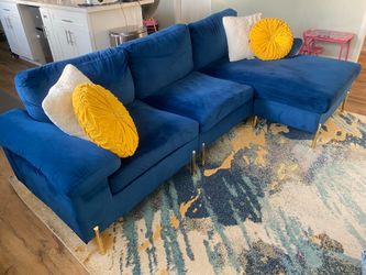 Leytonstone 101.2 Wide Velvet Reversible Sofa and Chaise