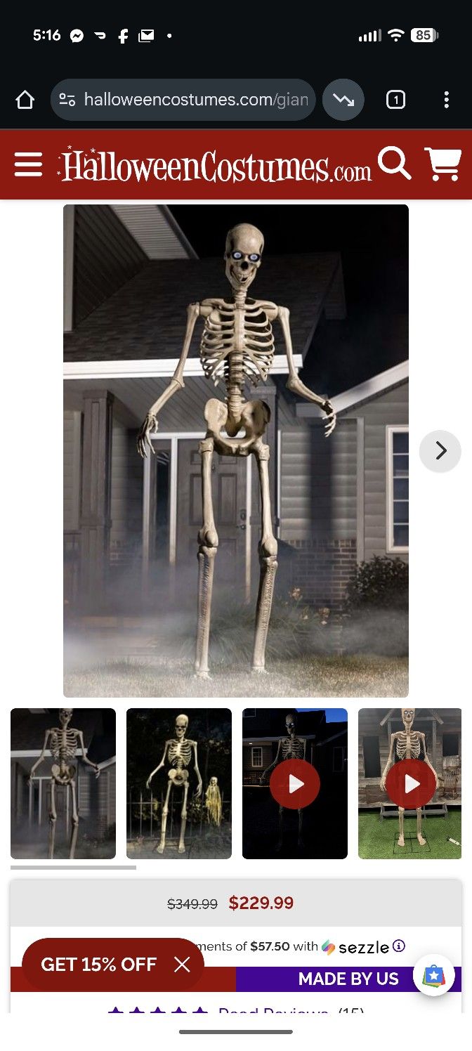 8 ft Animated Skeleton NEW IN BOX