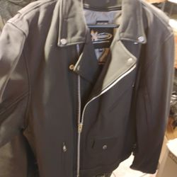 New 2XL Zip Out Lining Leather Jacket 