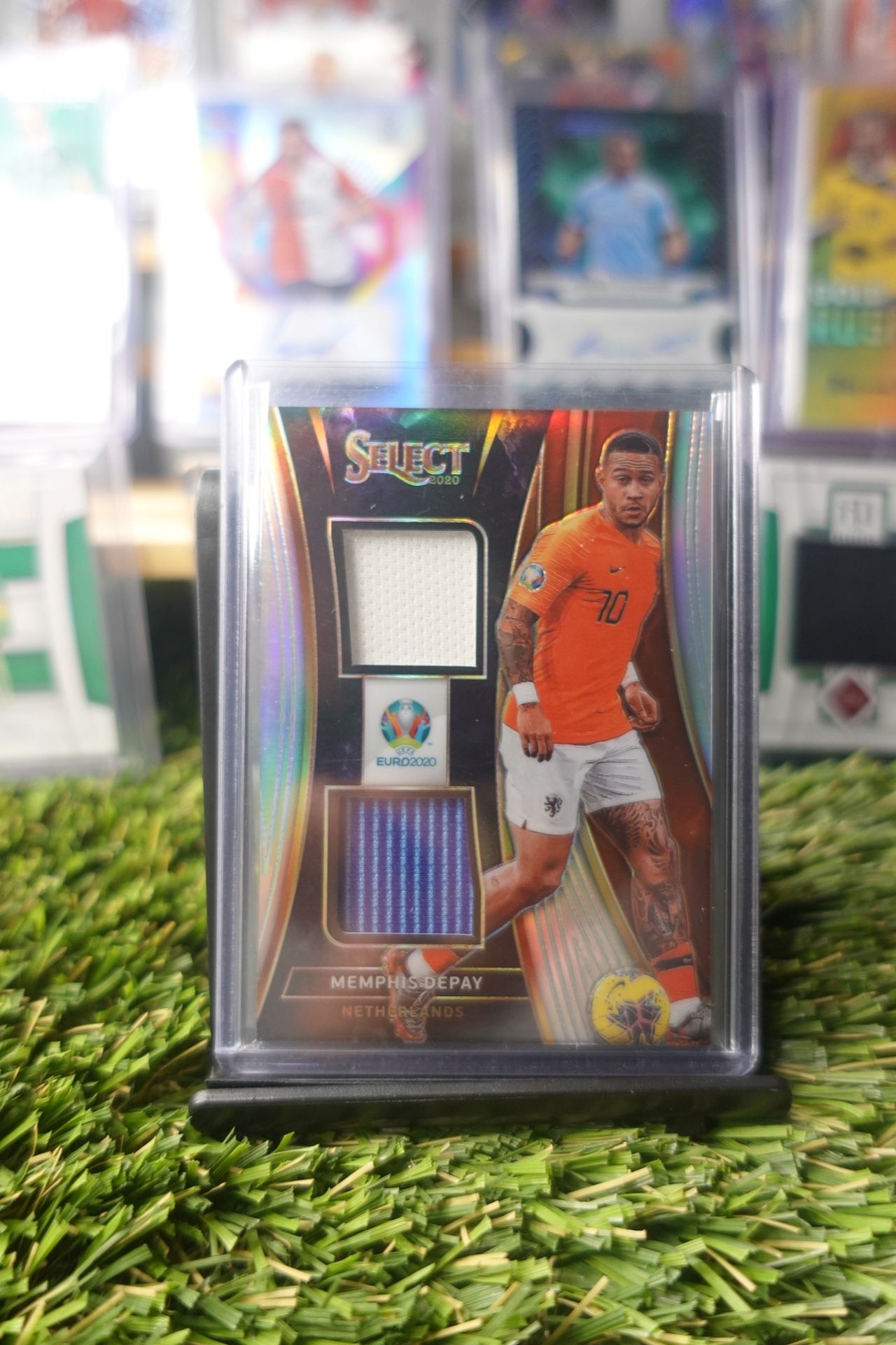 2020 Select UEFA Soccer - Memphis Depay - Netherlands - Patch Silver Prizm #DJMD Soccer Cards