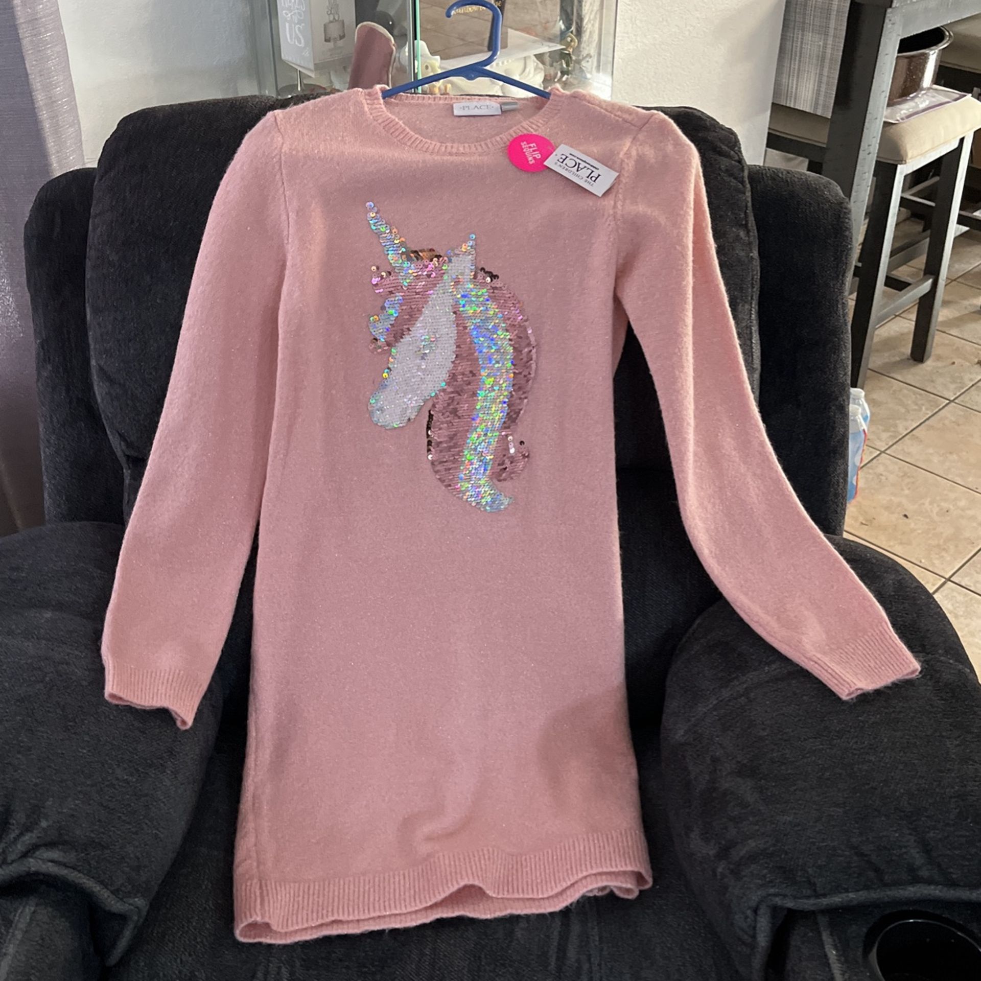 Girls Size 16 Flip Sequins Unicorn Dress 