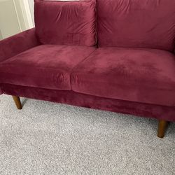 56.3" Wide Velvet Round Arms Loveseat