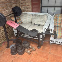bench with weights 