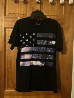 Univibe Black Tee With Cosmic Flag Design