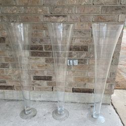 40” Tall Glass Vases