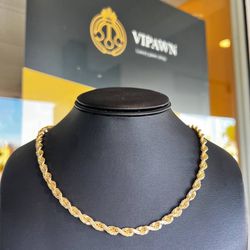 10k yellow gold solid rope chain 19 inches necklace