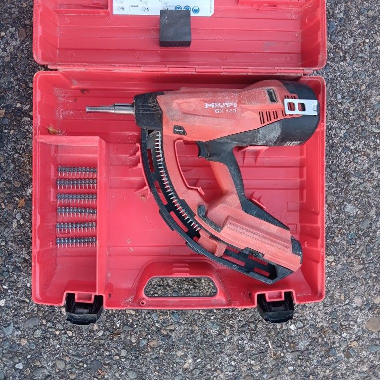 Hilti GX120 Gas Powerd Actuated Fastener Nailer. Works Good. Many Other Tools. For Pick Up Fremont Seattle. No Low Ball Offers Please. No Trades