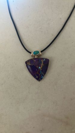.925 purple and blue turquoise pendant