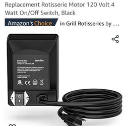 Universal Grill Electric Replacement Rotisserie Motor 120 Volt 4 Watt On/Off Switch, Black