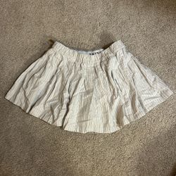 Offline by Aerie White Striped Mini Skirt with Elastic Waist
