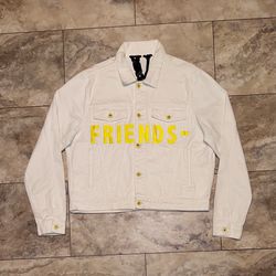1/1 VLONE Friends Sample White Denim Jacket Yellow V 1 Of 1 Size XL
