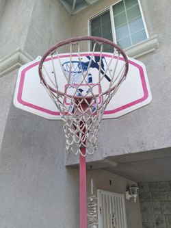 BASKETBALL HOOP. USED BUT IN GOOD CONDITION. ABOUT 8-9 FEET