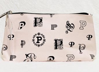 NEW Victoria’s Secret PINK Vintage Crest Logo Makeup Beauty Travel Bag 9.5”x2.5”x5”