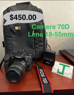 Canon 70d + 18-55mm lens $450.00