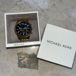 Men's Chronograph Lexington Gold-Tone Stainless Steel Bracelet Watch 45mm MK8286