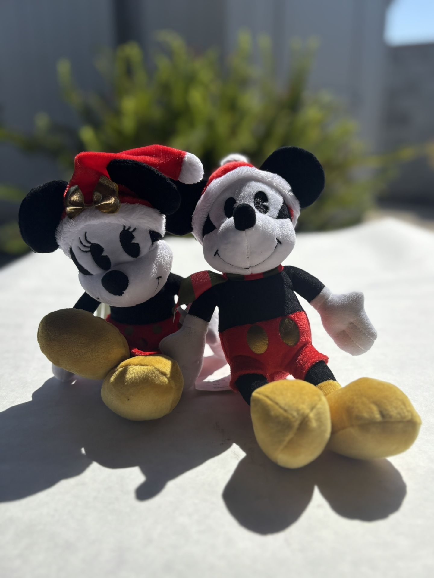 Disney Parks 10” Mickey & Minnie Holiday Plush Bundle