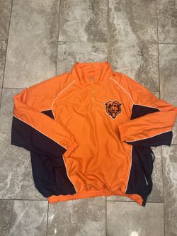NFL Chicago Bears Quarter Zip Lined Windbreaker Pullover Sz 2XL 