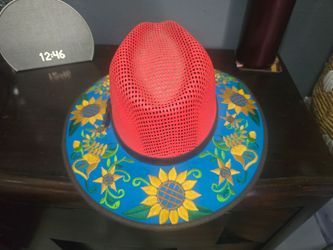 Embroidered Mexican Sombrero Hat – Floral Sunflower – Made in Mexico – Size M