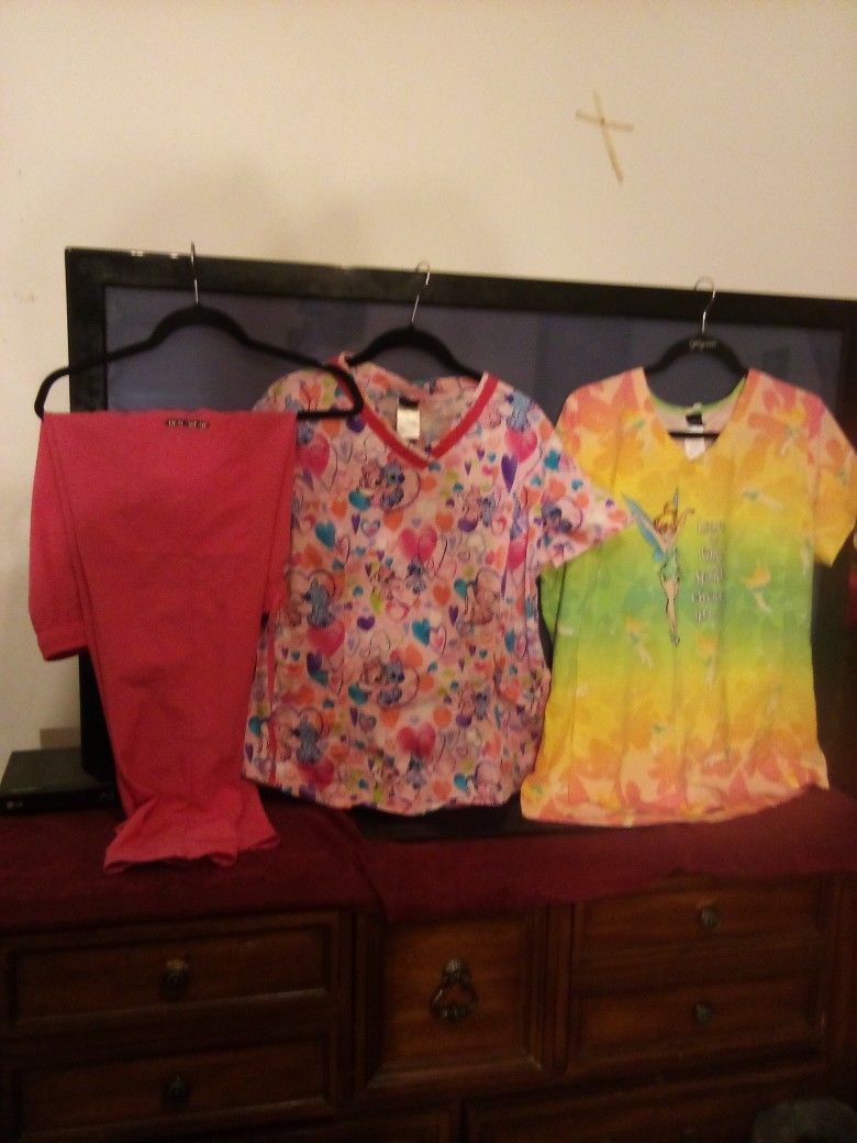 One Scrub Pants, Two scrub Shirts