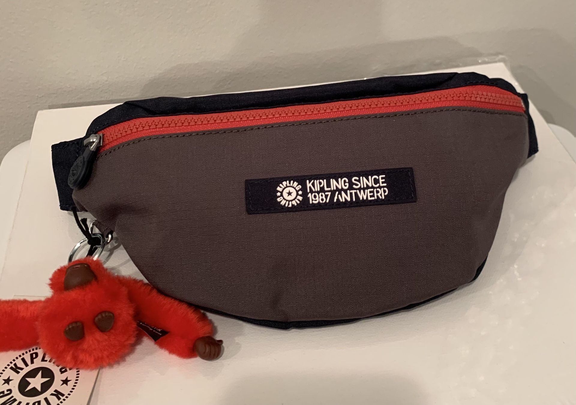 NWT Kipling KI2059 Pria Fanny Pack Hip Waist Bag Nylon Blue Green UN Combo Multi