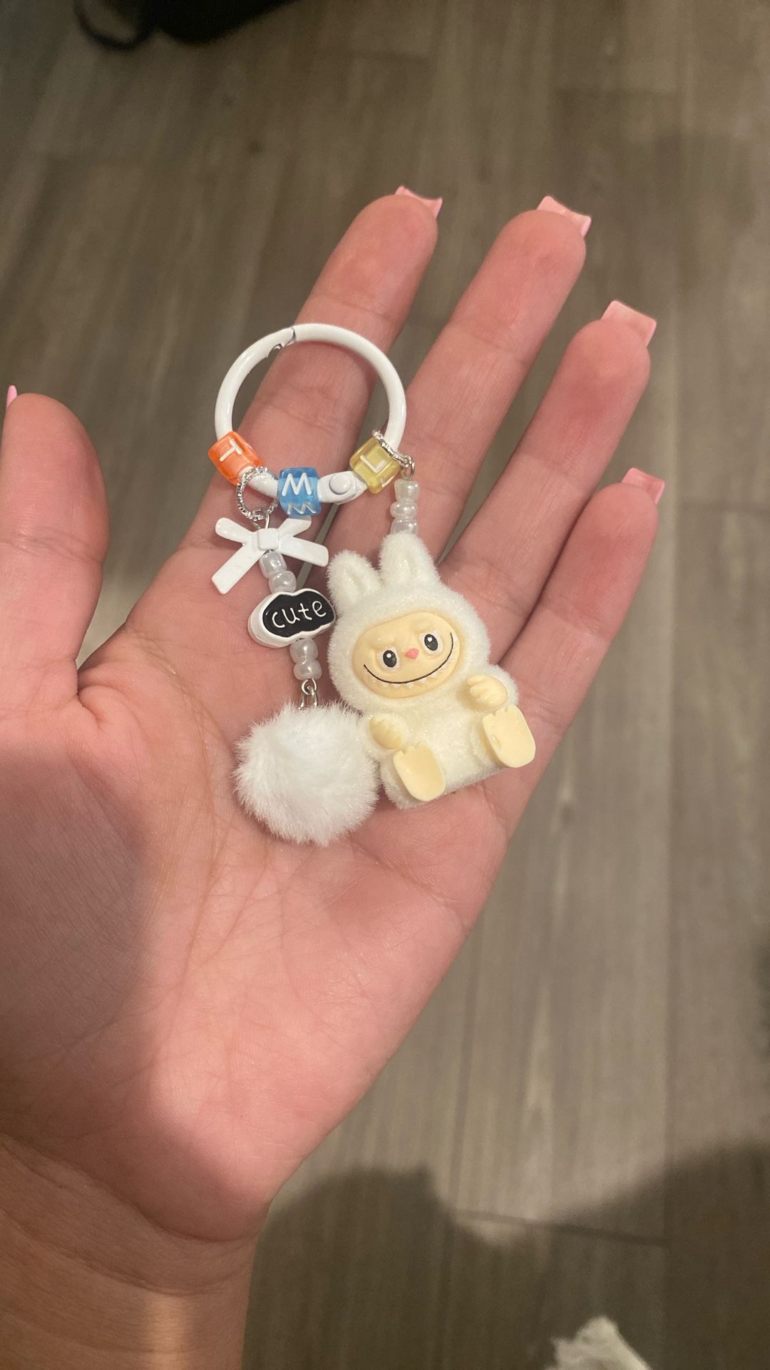 Very Cute Labubu Keychain, White Color