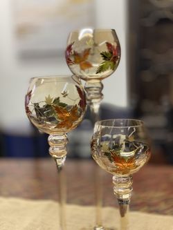 3pc Autumn Candle Holders Set
