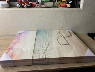 Two Hearts Drawn on a Sandy Beach Decor