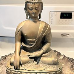 Large Brass Buddha 14 Inch 
